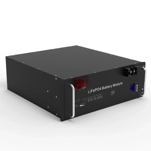 48V 100Ah rack mount LiFePO4 battery terminal side view