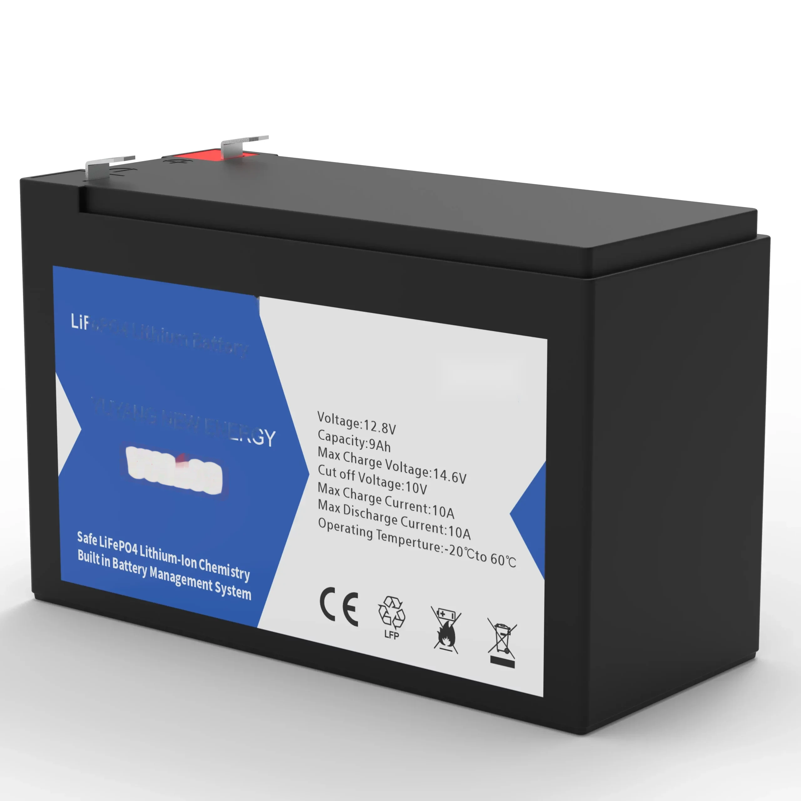 12.8V 9Ah LiFePO4 Battery — installed configuration example